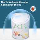 Mini Desk Trash Can with Lid with Trash Bags 180 Pcs Swing-Lid Tiny Countertop Garbage Bin Small Table Top Plastic Covered Waste Basket