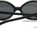 JOVAKIT Retro Vintage Fashion 90s Small Oval Frame Sun Glasses (Black/Grey)