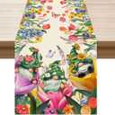 3 x XCHI Tulips Gnomes Flowers Spring Table Runner Summer Table Decoration for Party Home Kitchen Dining Holiday Decor 13x72 Inch