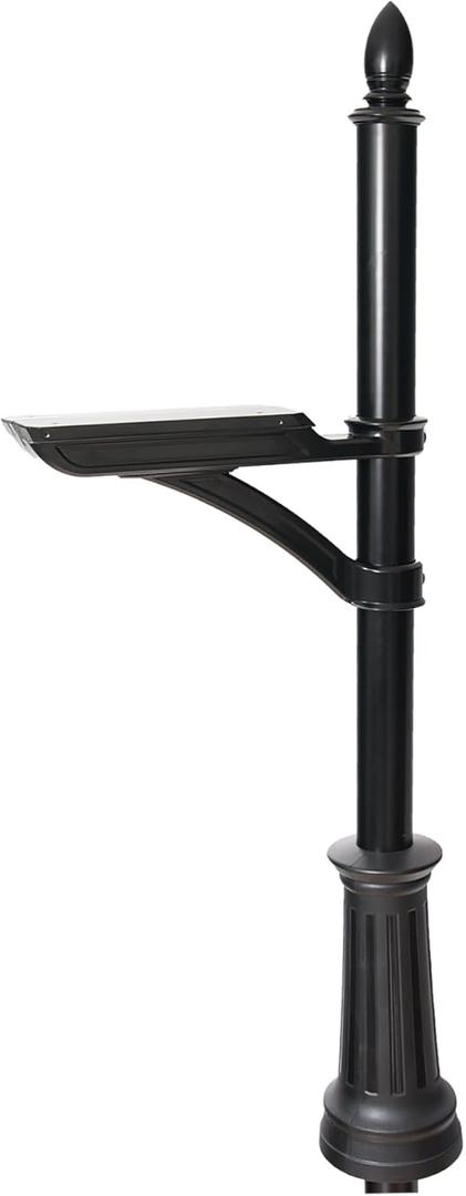 Architectural Mailboxes Hamilton Aluminum Mailbox Post, Compatibility Code F, G, H, 7510B-10, Black