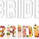 DoubleFill 5 Pcs Bride Charcuterie Letters Fillable Charcuterie Board Box Letter, Baby or Wedding Bridal Shower Food Trays Decorations Cardboard Letters for Food Display, 10 x 8.27 x 1.18 Inch