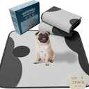 CNAOA Washable Pee Pads for Dogs 2 Pack 24x24 in - 5 Layer Reusable Puppy Pads, Super Absorbent, Waterproof, Leak Proof Non-Slip Training and Whelping Pet Pee Pads for Crate, Playpen, Potty