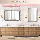 Fabuday Bathroom Mirror Over Sink 24x36 Black - Framed Matte Bathroom Vanity Mirror, Wall Mounted Decor Mirror for Living Room, Restroom, Entryway, Hangs Vertically or Horizontally