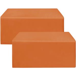 HolidayIdeas 2 Pack Fitted Tableclothes - 48 x 24 Inch - Orange Rectangle Tablecloths for 4 Foot Tables, Polyester Fabric Table Covers for Parties, Holiday Dinner, Wedding, Trade Show