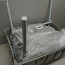 Drive Medical Folding Steel Bedside Commode Chair - Portable 3-in-1 Toilet Solution - Adjustable Height - 7.5 Qt Bucket Included - Durable Powder-Coated Steel Frame - Supports Up To 350 Lb (Grey)