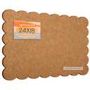 Lightomorrow Scalloped Bulletin Board, 24 x 18 Inches Felt Pin Board - Decorative Cork Alternative for Wall, Foldable Picture Self-Adhesive Vision Prayer Board with 20 Pushpins - Apricot
