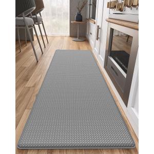 Color&Geometry Anti Fatigue Cushion Kitchen Mat for Floor -17"x59",Easy Clean, Water & Oil Proof, Anti Slip, Foam Rubber Runner Rug for Front Sink Comfort Standing,Grey
