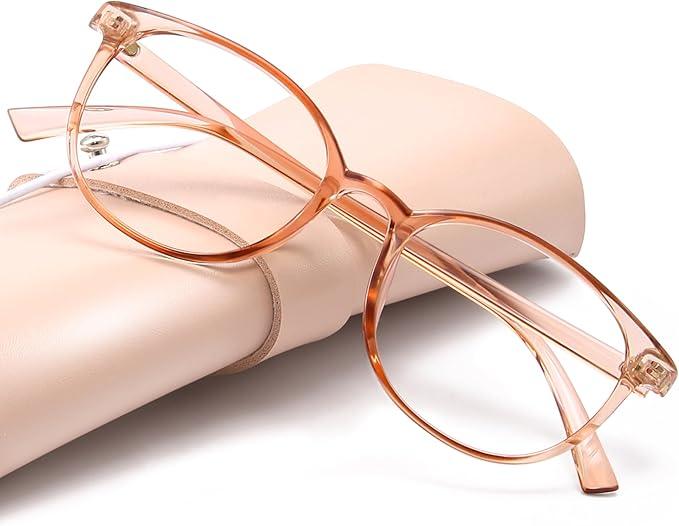 miyya Blue Light Blocking Glasses Women, Fashion Round Transparent Anti Blue Light Glasses with Anti Eyestrain & UV Glare