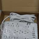 Surge Protector Power Strip - 11 Outlets(1850W/15A) with 6 USB Ports(2 USB C), 10FT Flat Plug Extension Cord, Wall Mount, White, ETL Listed for Home, Dorm Room