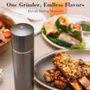 Manual Pepper Grinder, Heavy Duty Metal Pepper Mill with Adjustable Coarseness, High Output Grinding, Magnetic Powder Chamber, Refillable Pepper Grinder for Kitchen(Deep Gray)
