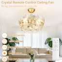 Depuley Bedroom Ceiling Fan with Lights: 20" Gold Chandelier Small Fan with Remote Control - Modern Flower Fandelier for Girl's Bedroom Living Room Nursery (E26 Bulbs Not Included)