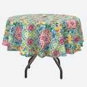 Outdoor Tablecloth with Umbrella Hole and Zipper Rectangle 60" x 84", Spring/Summer Floral Picnic Table Cover Water Repellent Fabric for Patio/Garden/Picnic/Party Table,Damask Red