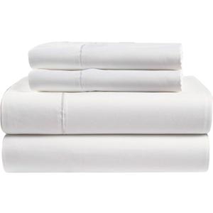 100% Organic Cotton Sheets King Size - 4 PC Organic King Size Sheets Set - Soft, Comfy, Breathable & Cooling - 16 Deep Pockets, Easy-Fit, Extra Soft Percale Bedding Set - White