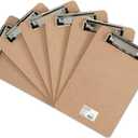 Universal UNV05561 1/2 in. Clip Capacity Hardboard Clipboard for 5 in. x 8 in. Sheets - Brown (6/Pack)