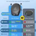 Portable CD Player with Headphones, Rechargeable Discman CD Player for Car & Home, Small CD Players Portable with 60s Anti-Skip, Supports CD/MP3/WMA/TF Card/AUX, Backlit/Lock/Programmable/Timer