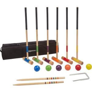 Amazon Basics Croquet Set, Six Player, Black Amazon Basics Croquet Set, Six Player, Black