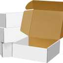 BoShahai 30 Pack 8x6x3 inches White Shipping Boxes, Corrugated Mailer Boxes, Packaging Boxes for Products, Recyclable Cardboard Box, Flat Literature Mailers for Gifts, Clothings by Mailing