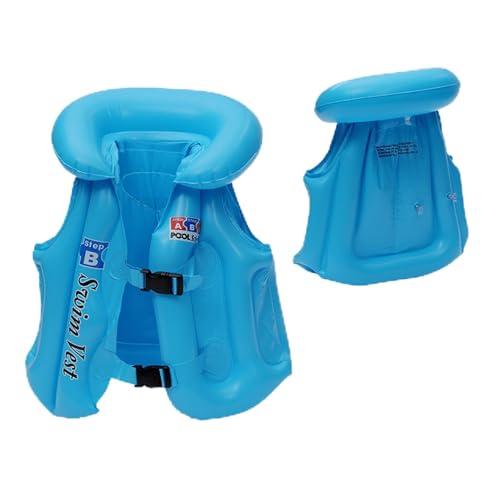 Swim Vest for Kids Inflatable Summer Pool Float Learn to Swim Boating Jacket 2026 Beach Pool Buoyancy Coat Swimwear Blue,S, pack of 2