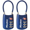 Master Lock Padlock, Set Your Own Combination TSA Locks for Luggage, Travel Zipper Lock with Cable Shackle is 1-3/16 in. Wide, 4688T, 2 Count (Pack of 1)