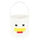 Easter Basket with Handles for Kids, Happy Easter Gift for Easter Egg Hunts Decorations Candy Gifts Storage (World white)