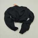 Women's Cropped Cardigan Bolero Shrug Open Front Sweater Long Sleeve S-XL (Medium, 1-black)