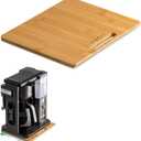 ANBOXIT Bamboo Appliance Slider, Sliding Tray for Coffee Maker, Kitchen Countertop Appliance Rolling Tray, Coffee Pot Slider Tray with Rubber Wheels, Wide - Small (10"D x 12"W)