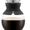 Bodum 34oz Pour Over Coffee Maker, High-Heat Borosilicate Glass with Reusable Stainless Steel Filter and Black Band Grip - Made in Portugal