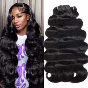 Iwish Raw Bundles Human Hair Body Wave Thick Ends No Tangle Shedding 12A Raw Indian Hair Bundles 22 24 26 Inches Natural Black Color 1B Weave Bundle Human Hair 3Pcs/Lot (Body Wave Raw Bundles Human Hair)