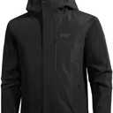 Pioneer Camp Mens Rain Jacket Waterproof Shell Jacket Hooded Lightweight Rain Coat for Outdoor Hiking 4 Pockets Windbreaker M