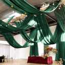 6 Panels Emerald Green Ceiling Drapes for Wedding Ceiling Drapes 5ftx30ft Wedding Arch Draping Fabric Sheer Curtains Voile Chiffon Drapery Draping Wedding Ceiling Decorations for Party Ceremony Stage