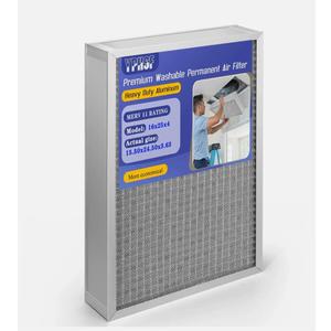 16x25x4 Reusable AC Furnace Filter Washable MERV11, Electrostatic - Permanent, Enjoy Fresher Air in Home and Office HVAC Furnace Systems，Actual Size:15.50x24.50x3.63Inch 1 Pack