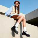 DREAM PAIRS Women's Mary Janes Shoes Platform Dress Low Heel Chunky Pumps Round Toe Ankle Strap Pumps Shoes Oxfords Esther (8, Black)