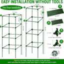 Fabulas Tomato Cage, Square Tomato Trellis Plant Support Stake Cages for Garden and Pots Tall Up to 63 Inch Adjustable Cucumber Trellis for Raised Bed Outdoor Climbing Plants Vegetables Flower, 3 Pack