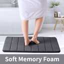 ROSMARUS Memory Foam Bath Mat 17 x 24, Water Absorbent Shower Mat, Thick Bath Rugs for Bathroom Non Slip with PVC Backing, Ultra Soft Bathroom Rugs for Floor & Tub, Charcoal Gray