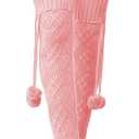 Sexybody Women's Thigh High Socks Over the Knee Knit Socks, Winter Leg Warmers Stockings Knee High Tube Arctic Fleece (Pink)