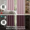 Simplebrand Ava Blush Blackout Curtains for Bedroom 63 Inch Length 2 Panels Set, Nursery Thermal Insulated Energy Saving Rod Pocket Window Treatment Curtains Blackout Drapes, W40 x L63 Inch, Blush
