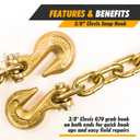 G70 Transport Chain 3/8'' x 10 Foot - 6,600 Pound, Log Chain Safe Working Load for Load Tie-Down, Trailer, Flatbed, Farm Tow Chain