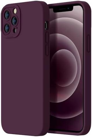 Kiresen Designed for iPhone 12 Pro Case - Upgraded Enhanced Camera Protection - Soft Microfiber Lining Inside - Liquid Silicone Shockproof Protective Phone Case 6.1" for Men Women Girls - Plums Color