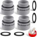 FANOVO 4560 Pool Hose Conversion Adapters Kit, 40mm to 1-1/2 Inch Above Ground Swimming Filter Hose Convertor Connector Compatible with Intex Coleman, for Hayward Pool Filter Pump Hose (Black)