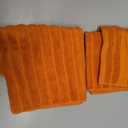 Jacquotha Orange Hand Towels Set of 2 - Ribbed Bathroom Towels Fall Decor, Daily Use & Autumn Gatherings, 13x29 Inches