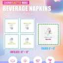 CHONNFEASTT 100PCS Mahjong Cocktail Napkins - 5'' Square Drink Napkins Paper Coasters Disposable - Mah Jongg Party Supplies Decorations - Bamboo Mahjongg Accessories and Gifts