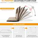 FASTMOMENT Floor Chair with Back Support Foldable Meditation Seat, Brown, Regular