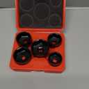 BLACKROBOT 5 Pieces 3/8 Drive Low Profile Oil Filter Socket Set, Metric Size 24mm, 27mm, 29mm, 32mm, 36mm, Chrome Vanadium Steel, 6 Point Design, Oil Filter Cap Remover and Installer Tool Set