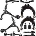 12PCS ASTOU Front Suspension Kit fit 2004-2008 for Acura TSX 2003-2007 for Honda Accord 2.4L Upper Control Arm And Ball Joint Lower Control Arm Lower Ball Joint Tie Rod End Sway Bar End link
