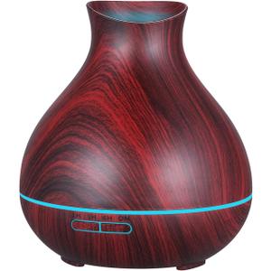 BZseed Aromatherapy Essential Oil Diffuser 550ml 12 Hours Wood Grain Aroma Diffuser with Timer Cool Mist Humidifier for Large Room, Home, Baby Bedroom, Waterless Auto Shut-off,7 Colors Lights Changing