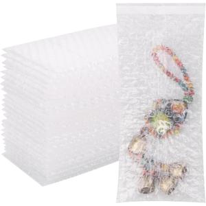 70Pack Self-Seal Bubble Out Bag Pouches 4 x 8 Inch Small Bubble Pouches Bags, Double Walled Bubble Cushioning Bags, Self-Sealing Protective Wrap Cushioning Bags for Shipping, Packing, Moving