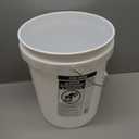 Champion Sports 6 Gallon Bucket with Padded Soft Seat Lid - Durable Construction - Balls Not Included - Ideal for Baseball, Softball, T-Ball, Practice Balls, and Lacrosse White