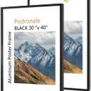 30x40 Inch Poster Frame, Plexiglass, Set of 2, Black Snap Frames, Front-loading Frame, Coating Aluminum Profile, Display Horizontally & Vertically