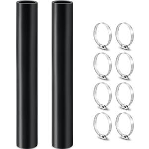 Frienda 2 Pcs Gasoline Fuel Filler Neck Hose with 8 Clamp Set 2 Inches Inside Diameter,15 7/8 inch Length Reinforced Gas Tank Fuel Filler Hose(Straight,2 Inch)