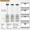 3 Pack Modern Crystal Pendant Lights for Kitchen Island LED Dimmable Glam Pendant Lighting Chandelier for Dining Room Hallway Corner Lamp Gold